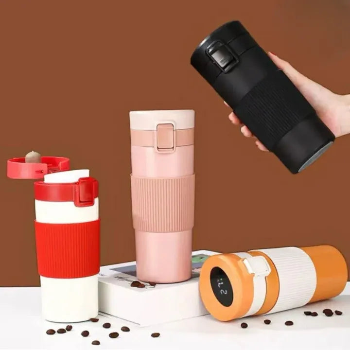 Smart Led Temperature Mug, Digital Double Wall Stainless Steel Flask Mug, 450ml Insulated Hot & Cold Preservation Stainless Steel Mug, Vacuum Insulated Water Bottle Smart Led Temperature Mug, Digital Double Wall Stainless Steel Flask Mug, 450ml Insulated Hot & Cold Preservation Stainless Steel Mug, Vacuum Insulated Water Bottle